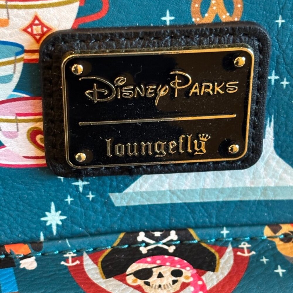 DISNEY PARKS LOUNGEFLY BACKPACK Disney Characters Blue EUC - Picture 15 of 16